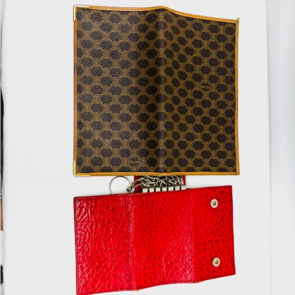 Authentic CELINE M06 Macadam Wallet PVC/leather & Key holder Red leather ( 94) - Picture 2 of 10